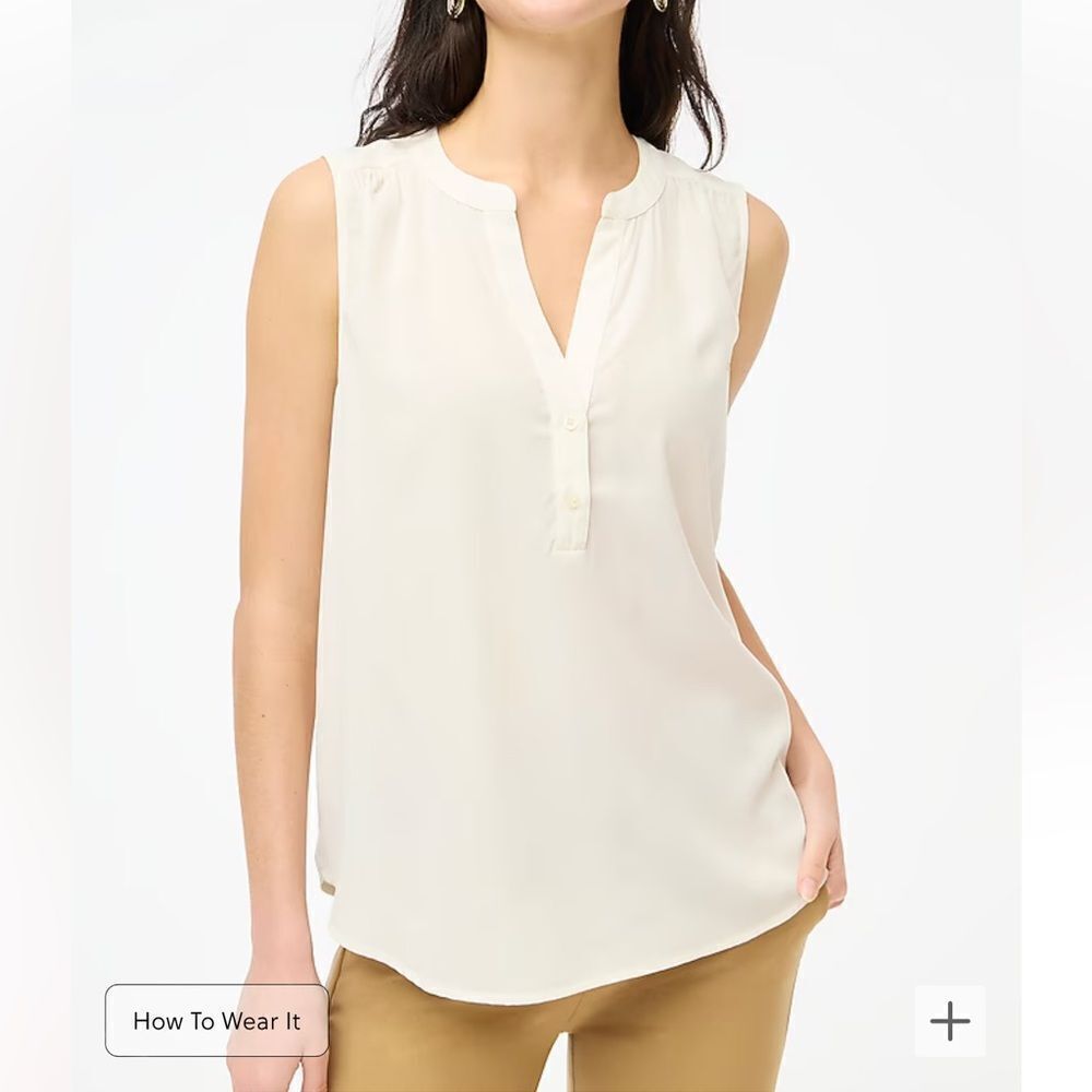 NWT J Crew Factory Sleeveless V-neck popover top